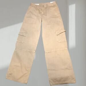 ZARA High Rise Wide Leg Cargo Pants – Beige (Size 2 / EUR 34) - NWT